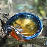 Amber & blue murano glass pocket empty and shell shape - 60s / 70s