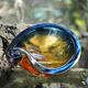Amber & blue murano glass pocket empty and shell shape - 60s / 70s