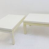 Pair of Cream White Lacquered end/side tables - 1980s