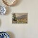 Oil painting on canvas "Mountain, fir tree and house" no. 51