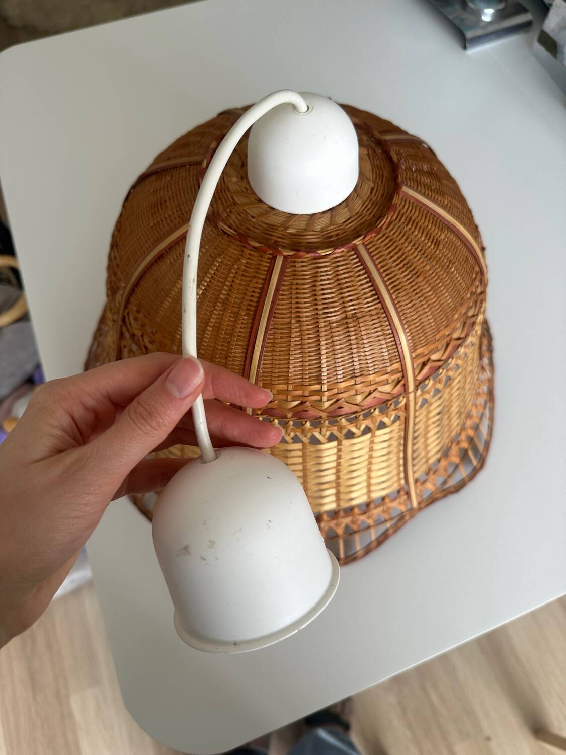 Vintage wicker pendant light