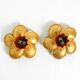 Two beautiful, large, gilt wall lamps, "Water Lily," Italy, 1960s