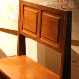 Vintage Italian Modern High Back Bench in Wood, 1950s