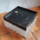 Glass square ceiling light by Erco 1970