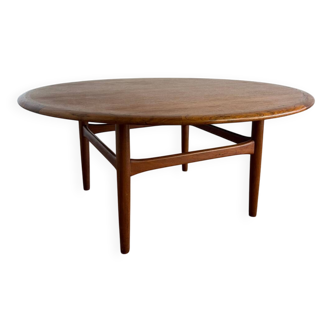 Table basse ronde danoise vintage – dans le goût de Johannes Andersen
