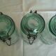 Lot 3 jars la Lorraine chardon green glass 1l