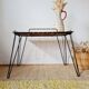 Black metal side table with scoubidou, 1950s
