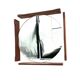 Mid-century teak table / wall mirror / vanity, Italy 1960s