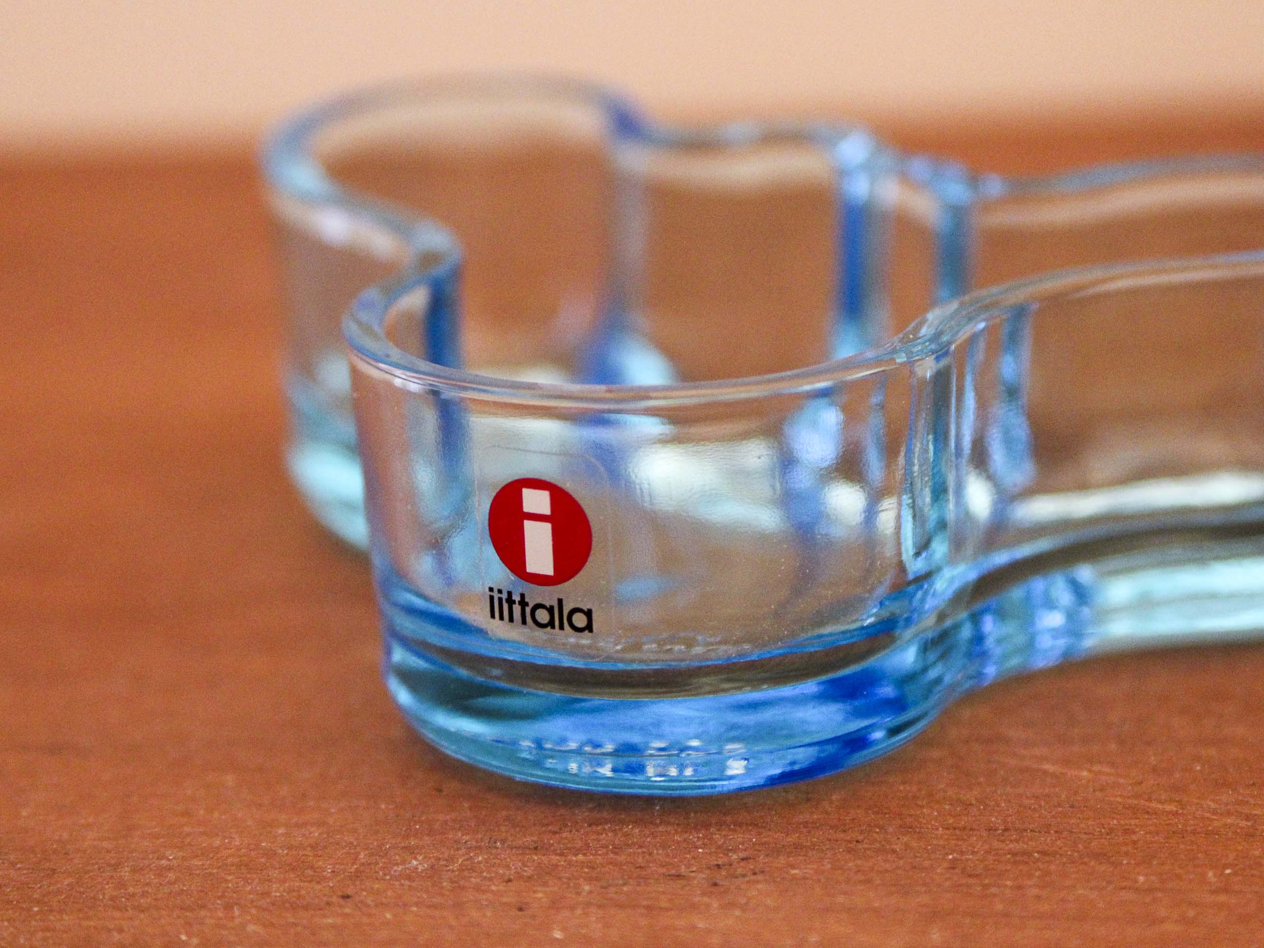 Blue glass cup by Alvaar Alto for IItala