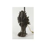 Lampe montée sur pied de baignoire en fonte, XIXème siècle