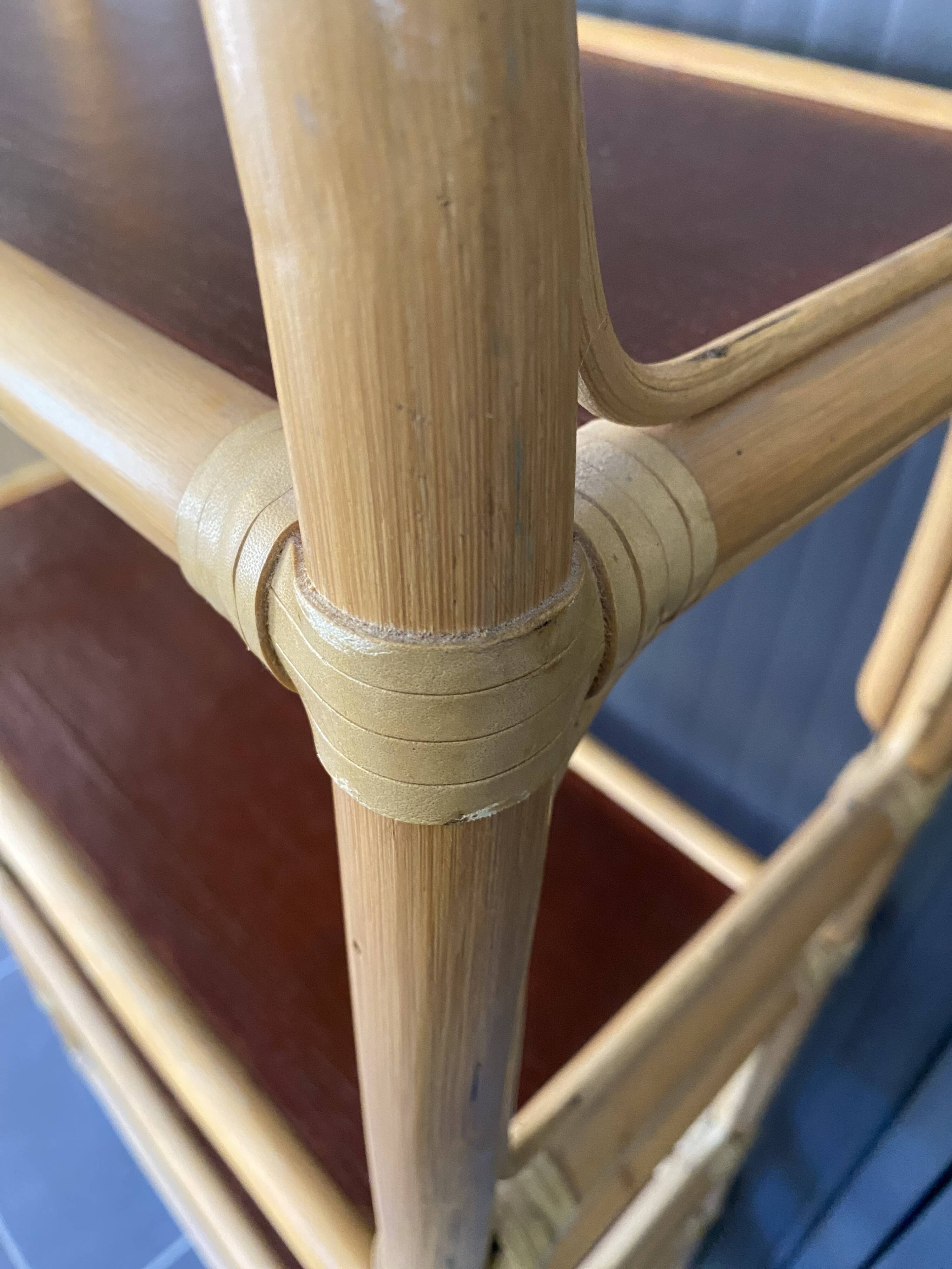 Vintage 1970s rattan bookshelf