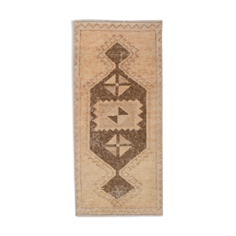 Brown and beige turkish door mat rug