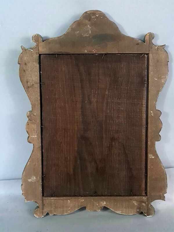 Ancien miroir à parcloses bois sculpté dorure à la feuille 53x37 cm SD207