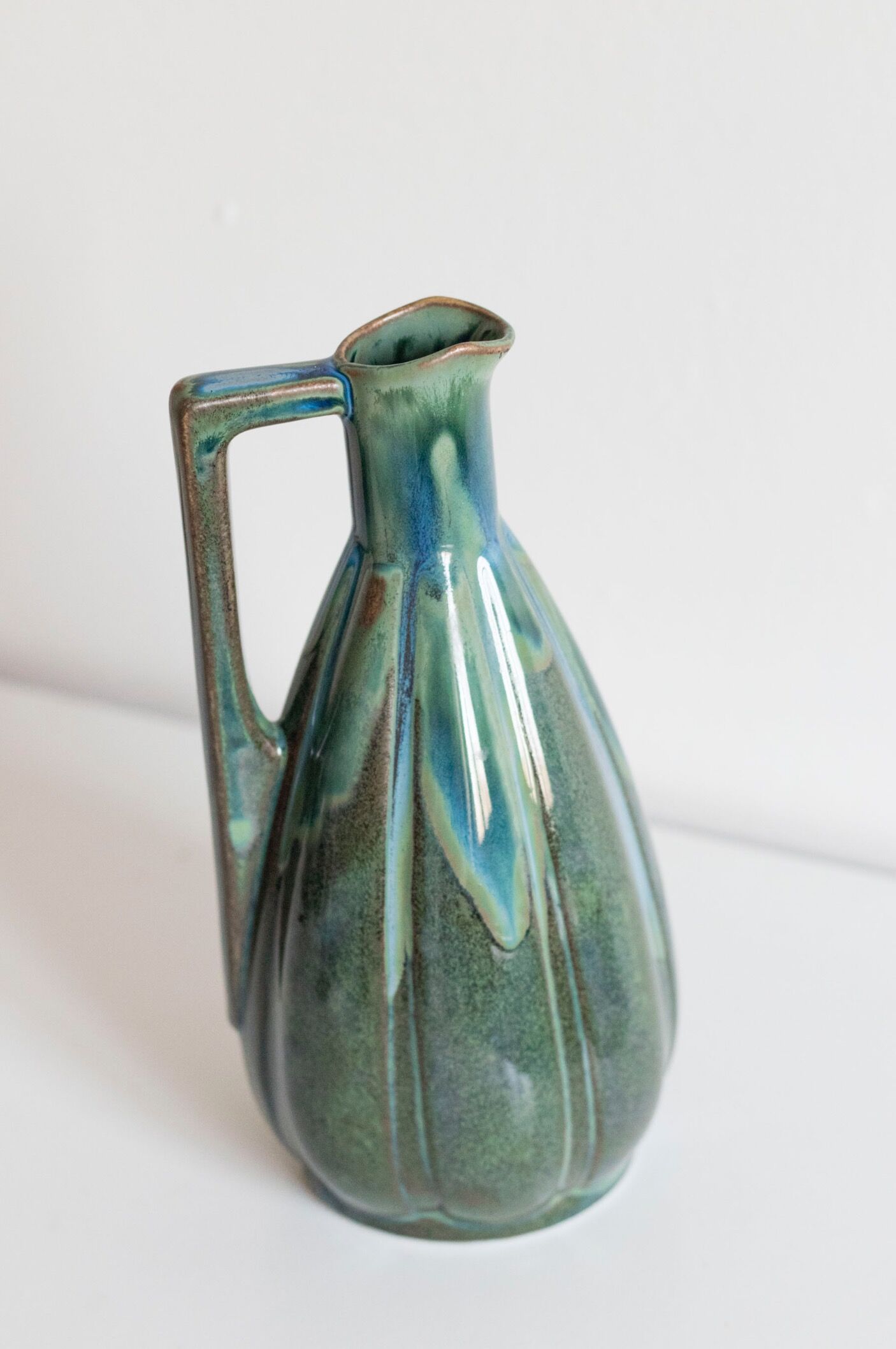 Pitcher - enamelled antique vase