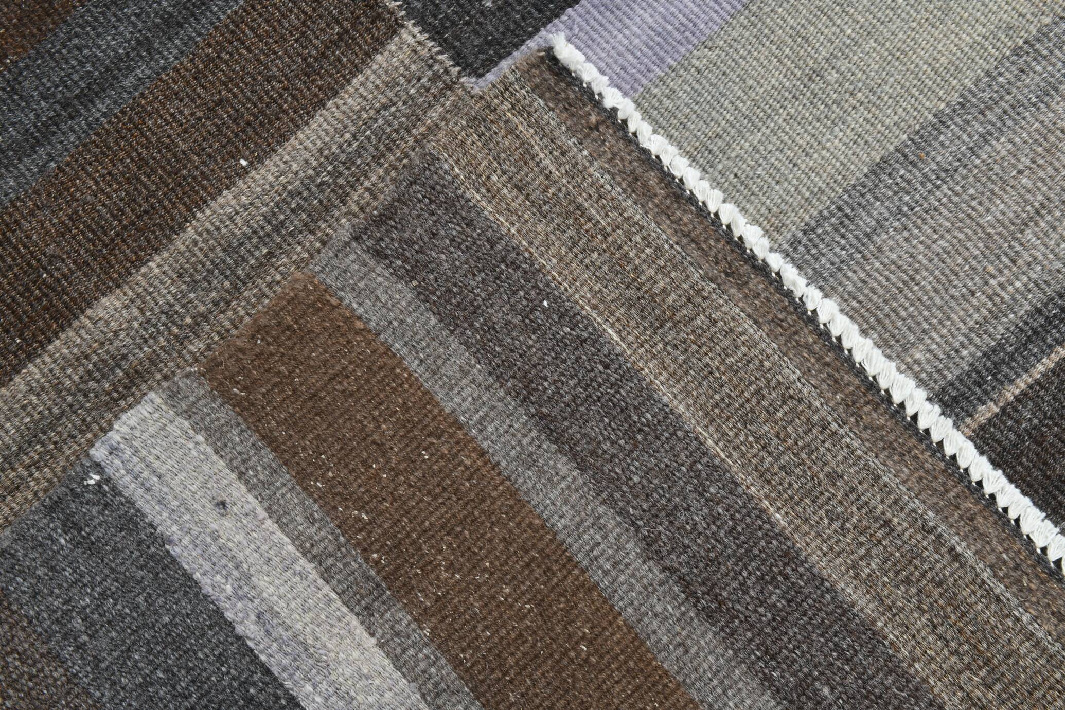 7x9 Gray & Teal Green Handmade Kilim Rug, 224x264Cm