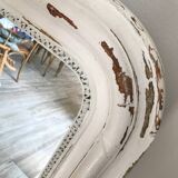 Large Louis Philippe mirror with white patina