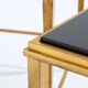 Paire de tables d’appoint fer doré laque noire Maison Ramsay 1950
