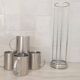 4 Grandes Tasses en inox et son support métallique