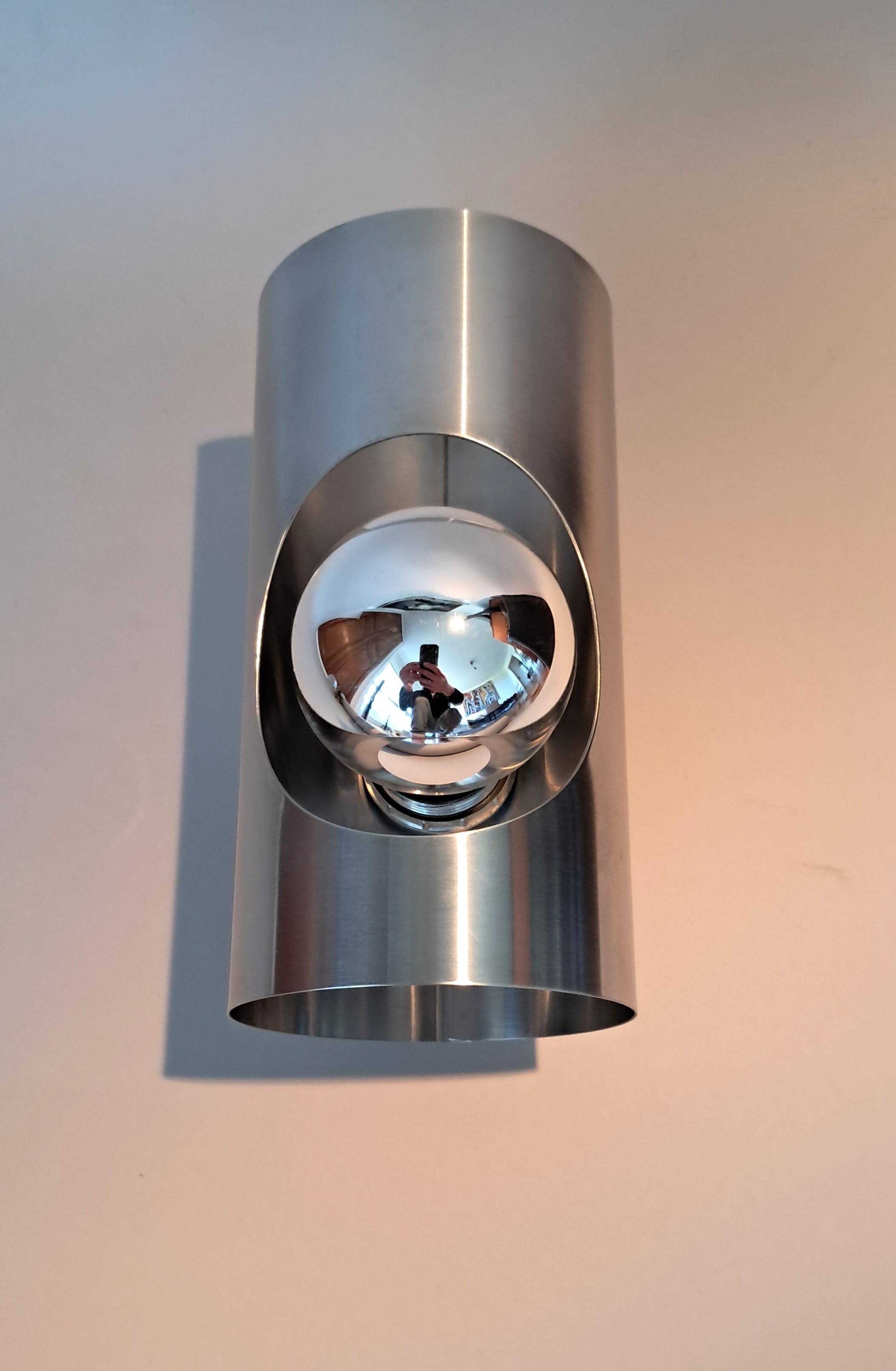 Oxar brushed aluminum wall light 1960/70.