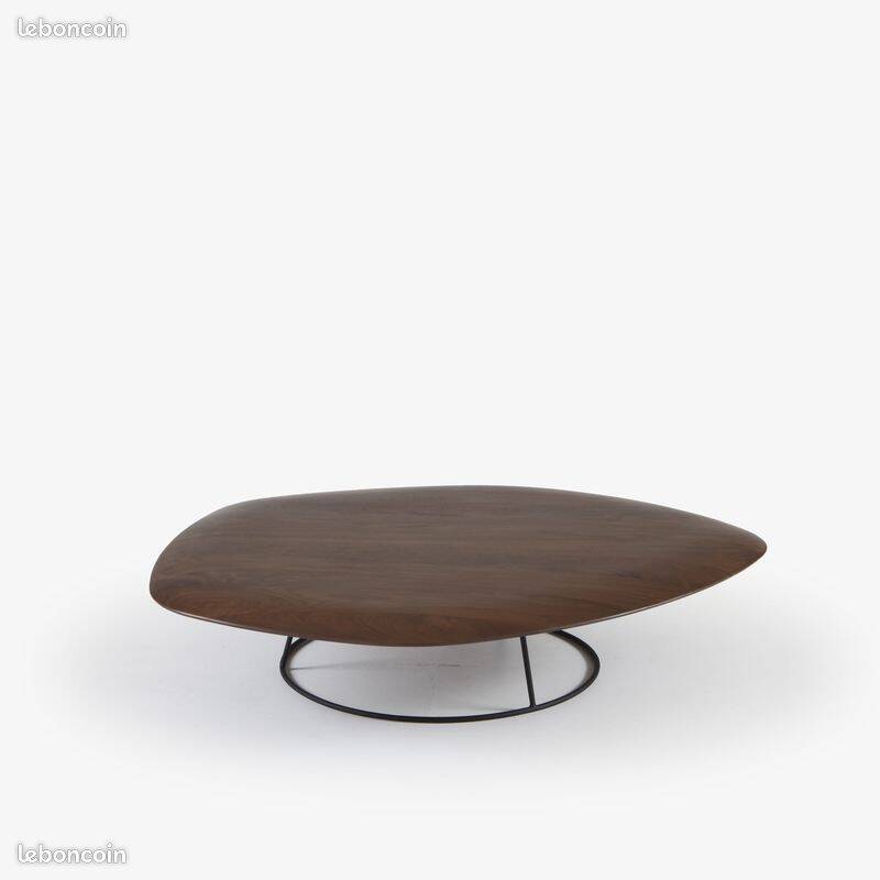 Pebble coffee table with a convex top by Cinna.