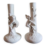 Pair of plaster vases, proof, raw state