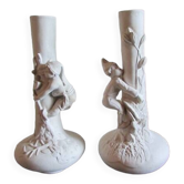 Pair of plaster vases, proof, raw state