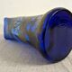Vase art nouveau en verre soufflé bleu de Sèvres
