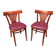 Paire de chaises bistrot alsaciennes en bois et cuir, 1960