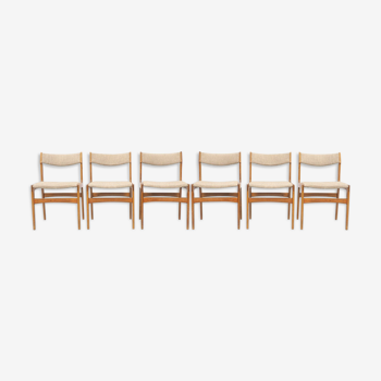 Set of 6 Danish design teak dining chairs by Erik Buch, 1960's