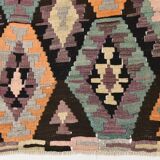 5x7 Green & Purple Geometic Persian Kilim Rug, 162x218Cm