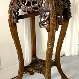 Chinese stool from the 19th century, made of wood and marble. In very good condition.