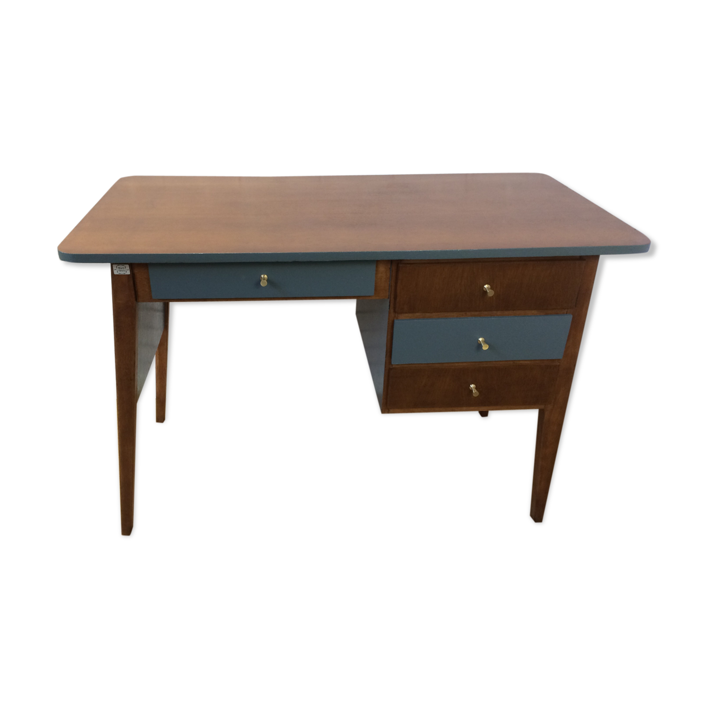 Desk teak feet compass