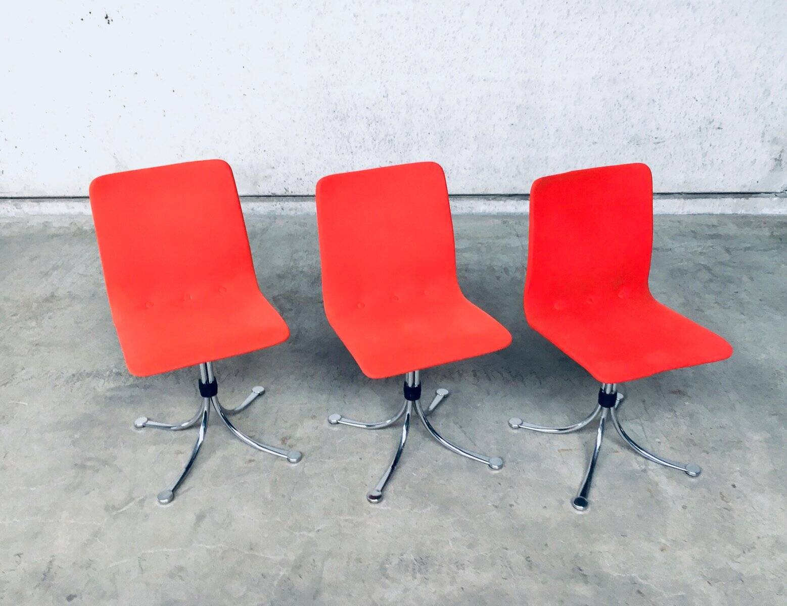 Mid-Century Dutch Steel Dining Chairs from Brabantia, 1970s, Set of 3