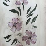 Armoire double avec motif floral peint à la main