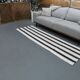 Black and white striped kilim rug 60 x 213 cm