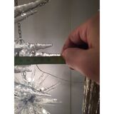 Set of 2 Murano Glass Ice Clear Sputnik Italian Chandelier