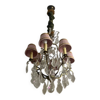 Lustre cage style Louis XV cristal