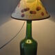 Lampe bouteille en verre vert