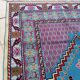Tunisian carpet in turquoise wool and fuchsia 157x267cm