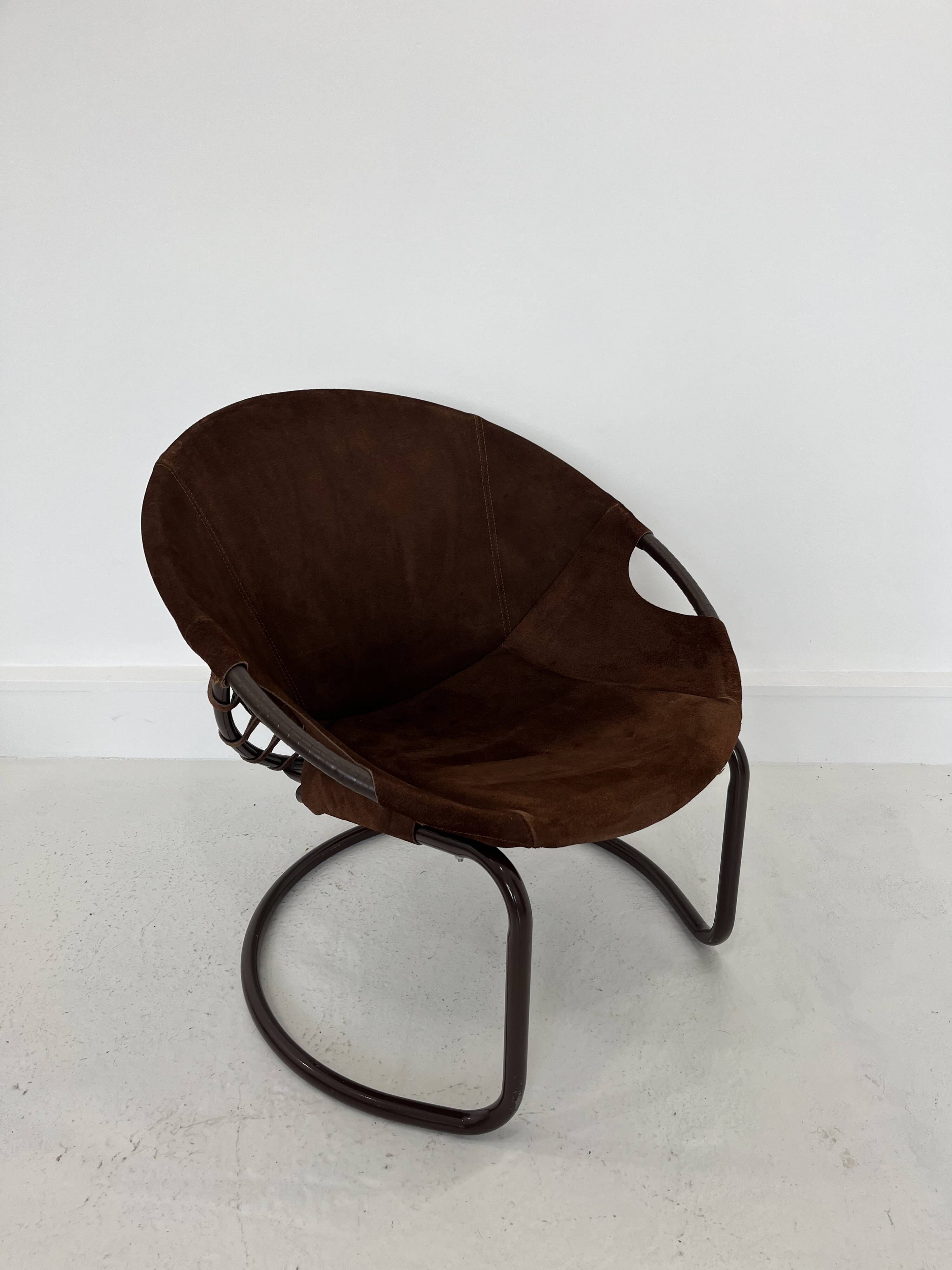 Vintage Suede Ball Chair by Lusch & Co., 1970s