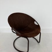 Fauteuil boule vintage en daim par Lusch & Co., 1970s