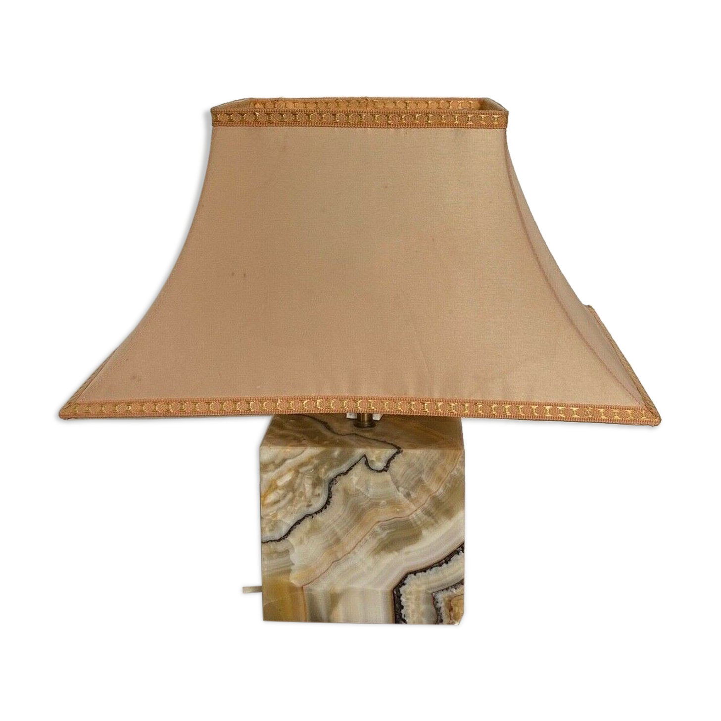 LAMP 1970 ON ONYX FOOT DESIGN FRENCH WORK MARMARA