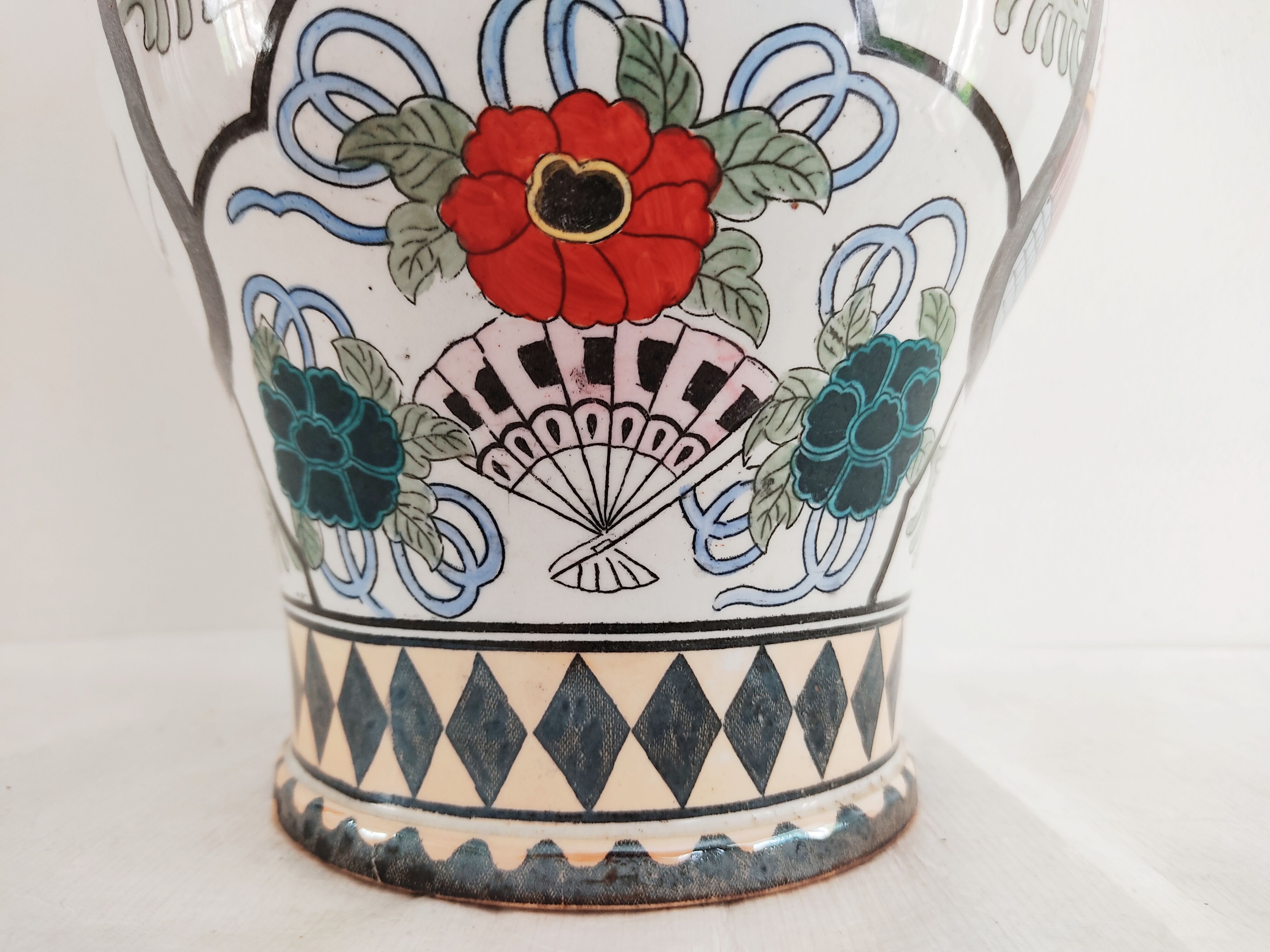 Vase Asian décor mid 20th