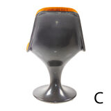 Orange and Brown Orbit Chair by Farner & Grunder for Herman Miller