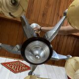 Art Deco chandelier 1930, 5 French art marble effect opalines
