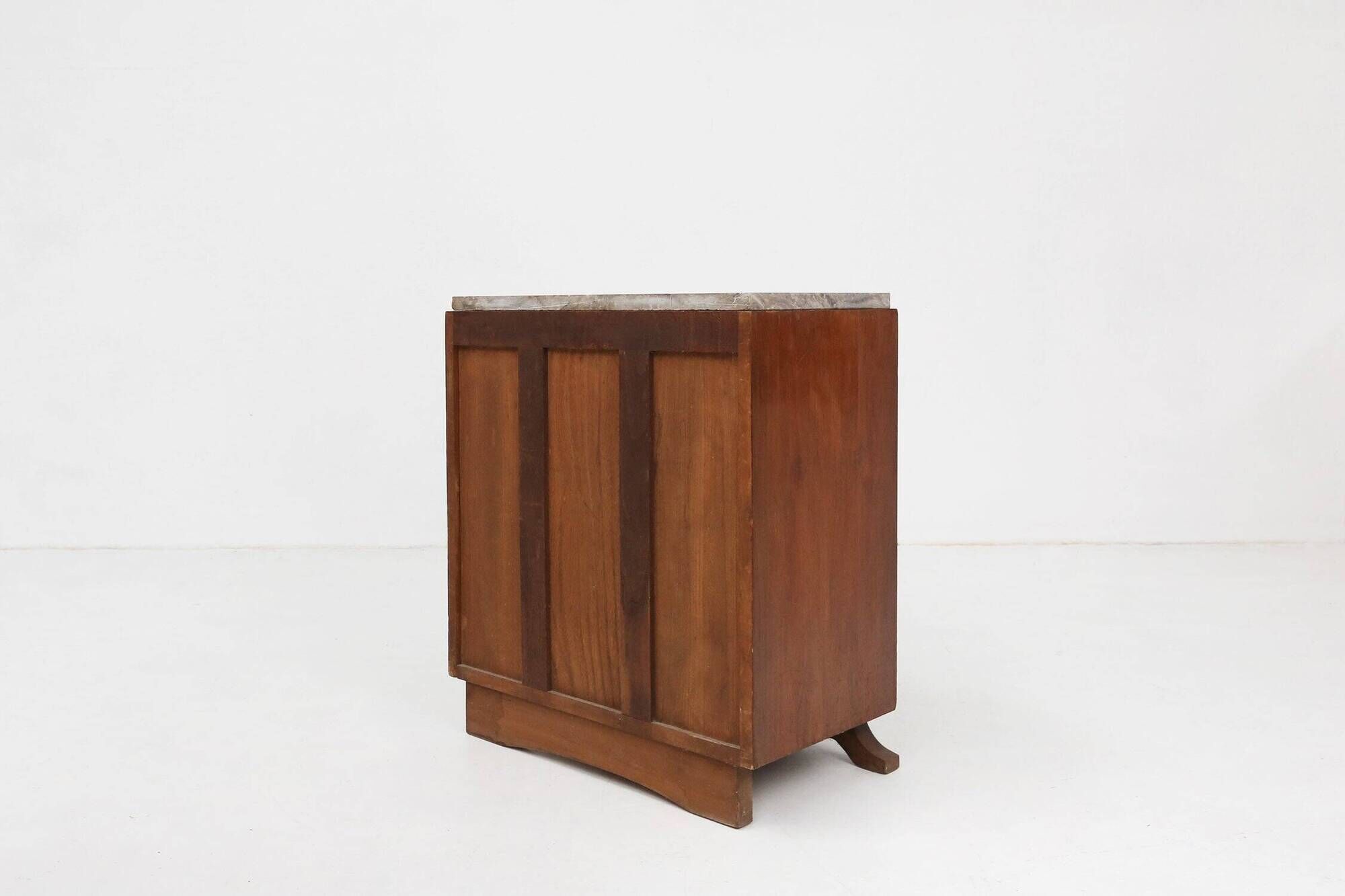 Art Deco cabinet in wood with a marble top, France, 1930s