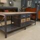 Industrial sideboard from metal and wood factory 1950