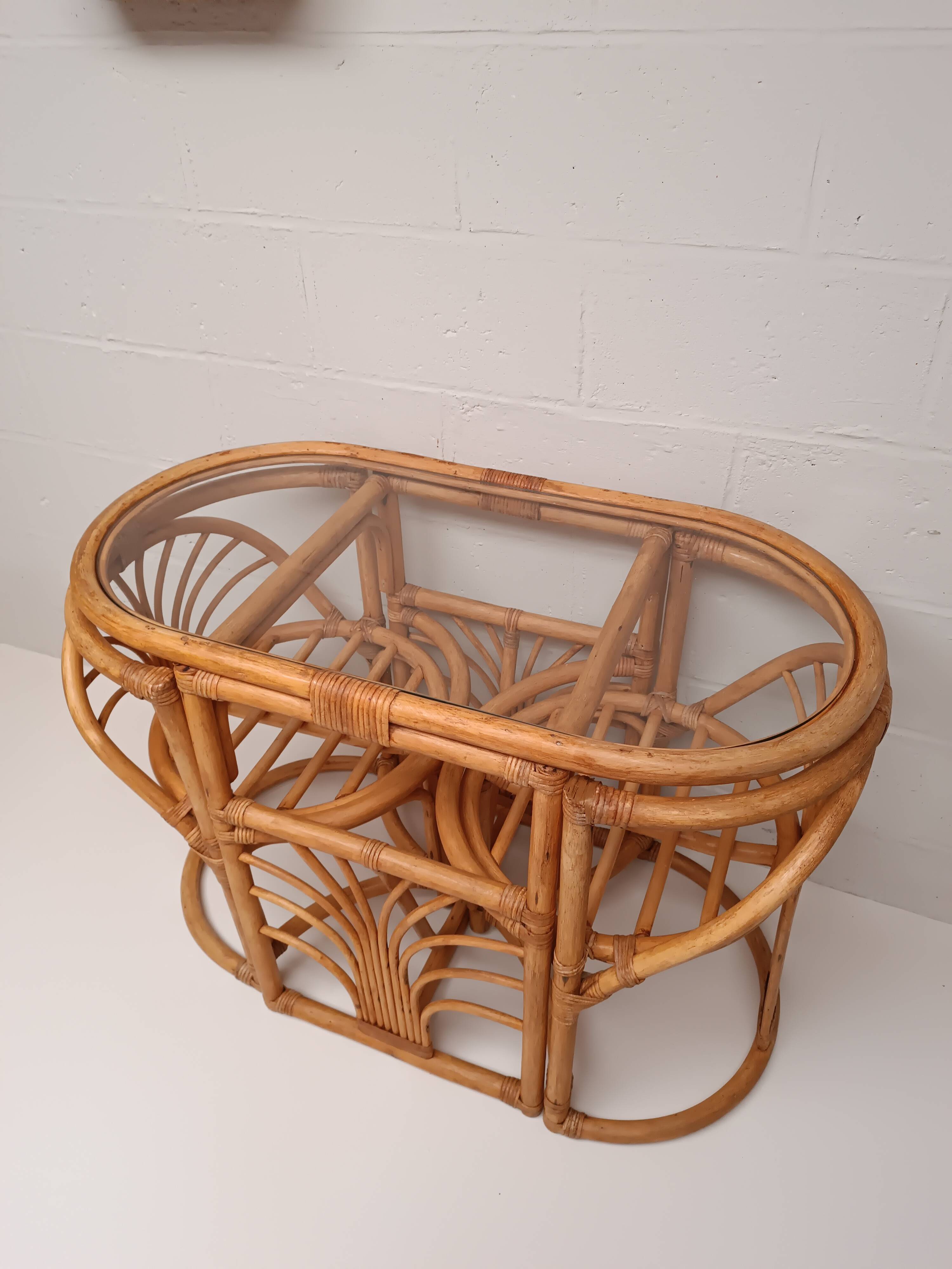 Vintage rattan table and chairs set