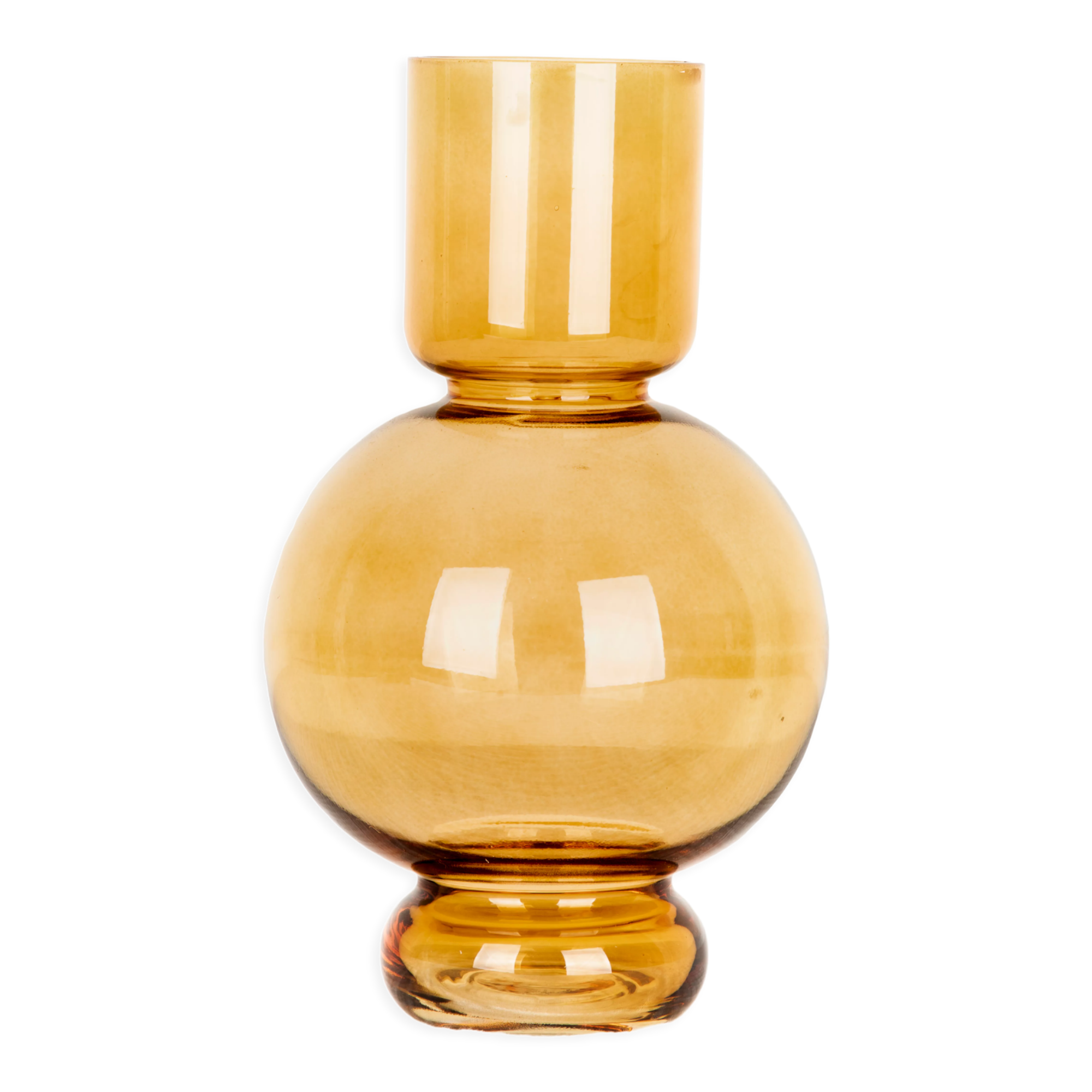 Vase yellow ball height 25,5cm