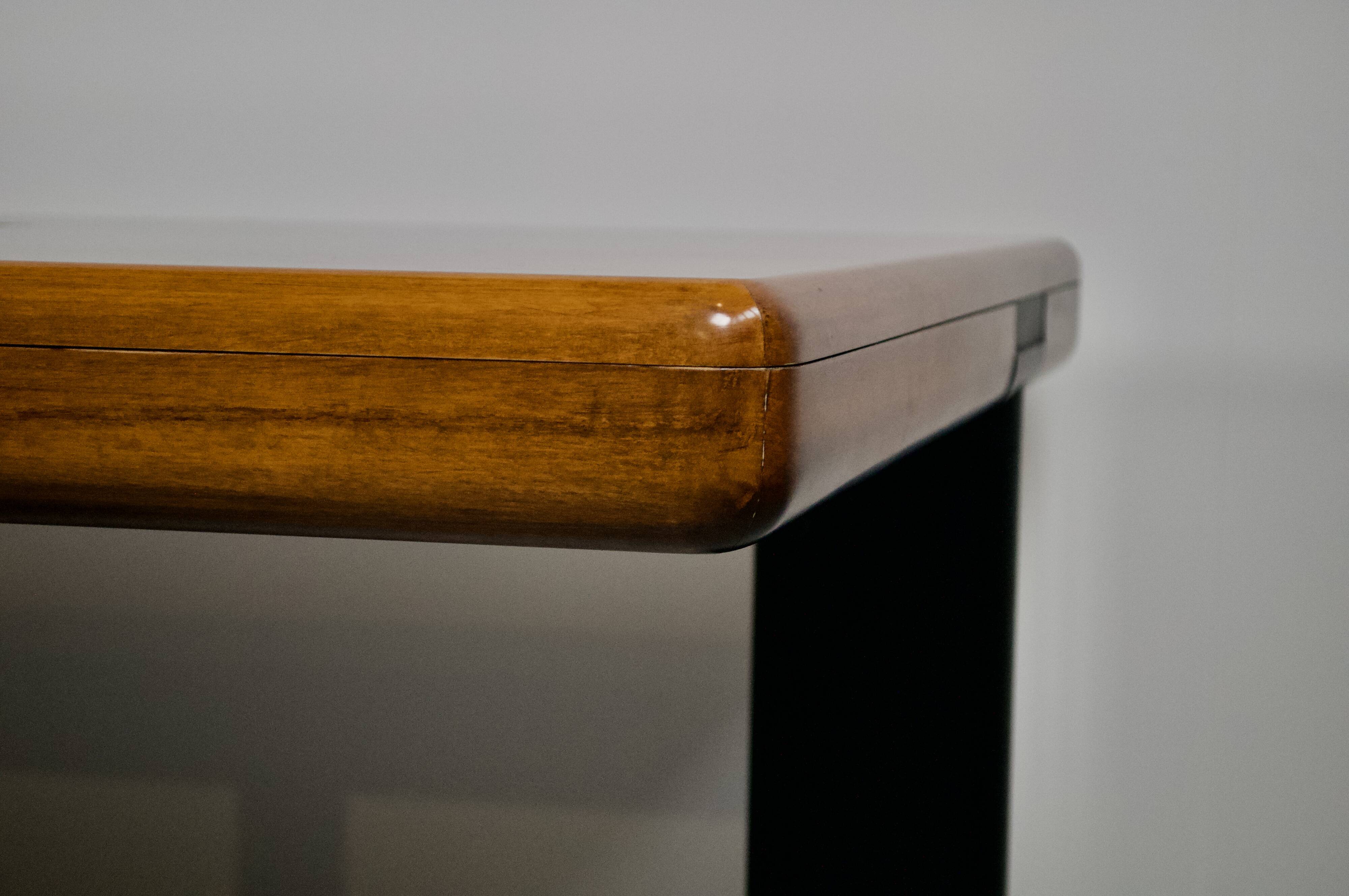 Important walnut executive desk for faram 1957 italy publisher 80's